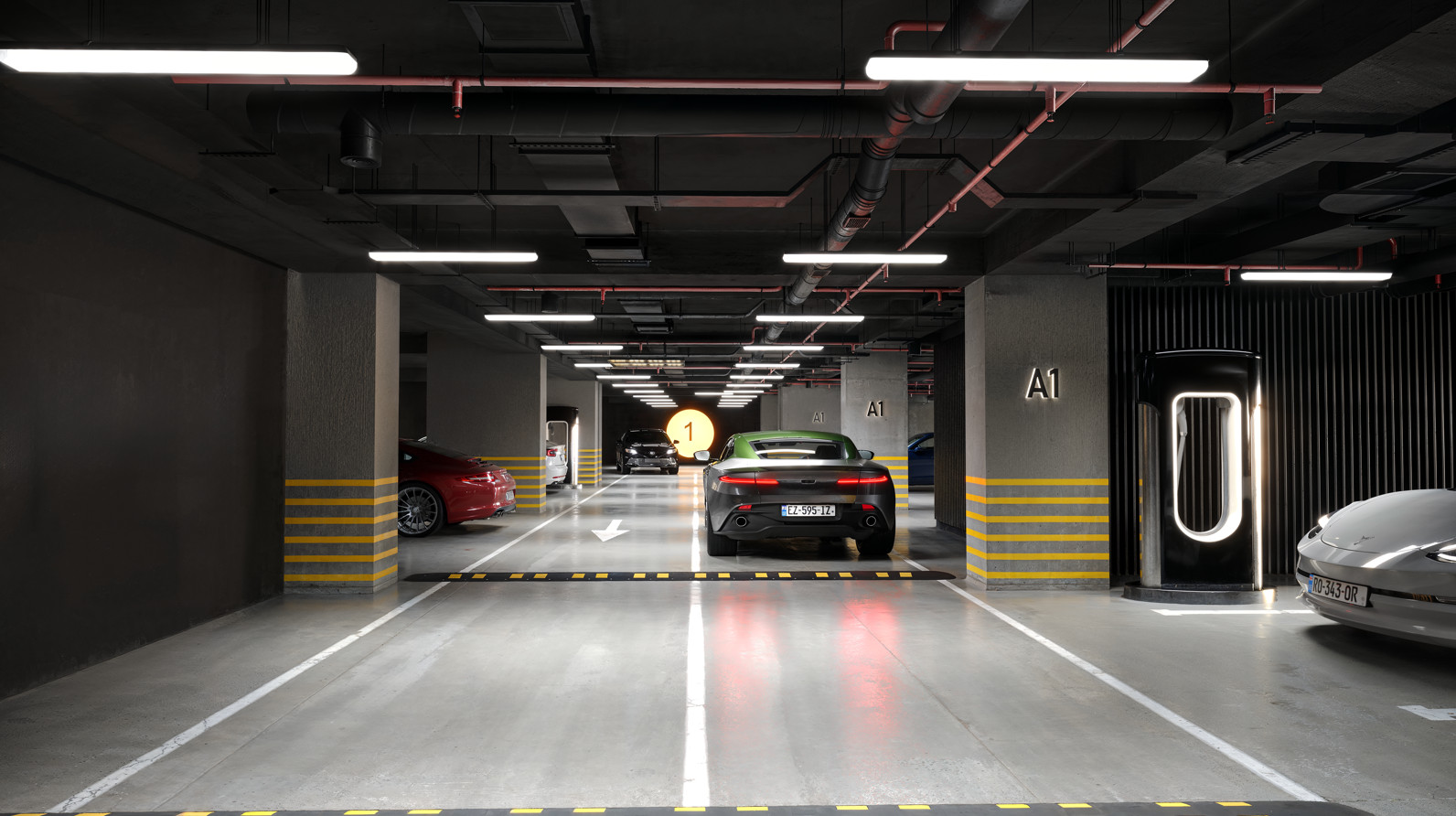 Two-level underground parking